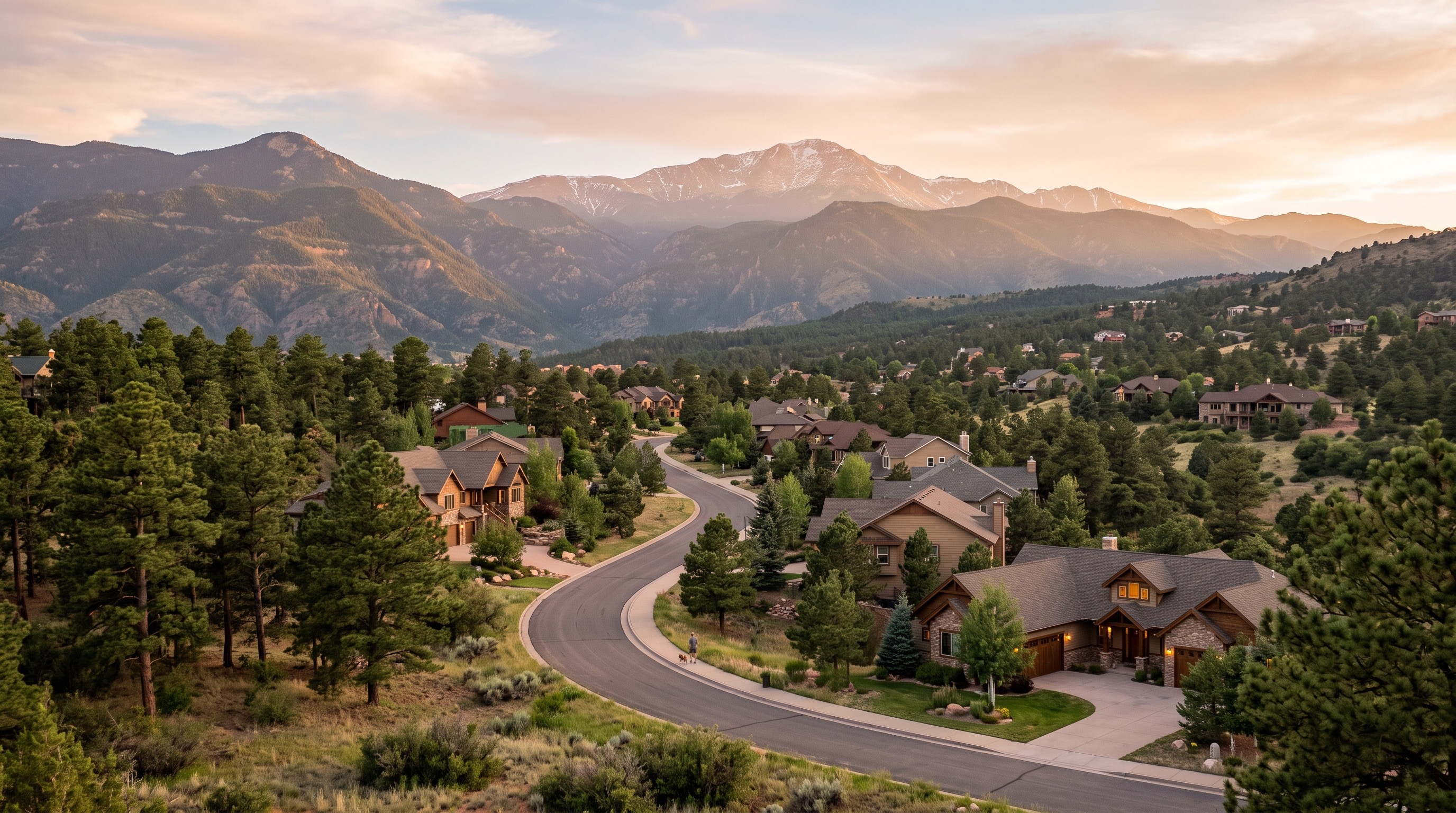 Colorado Springs foothills at golden hour